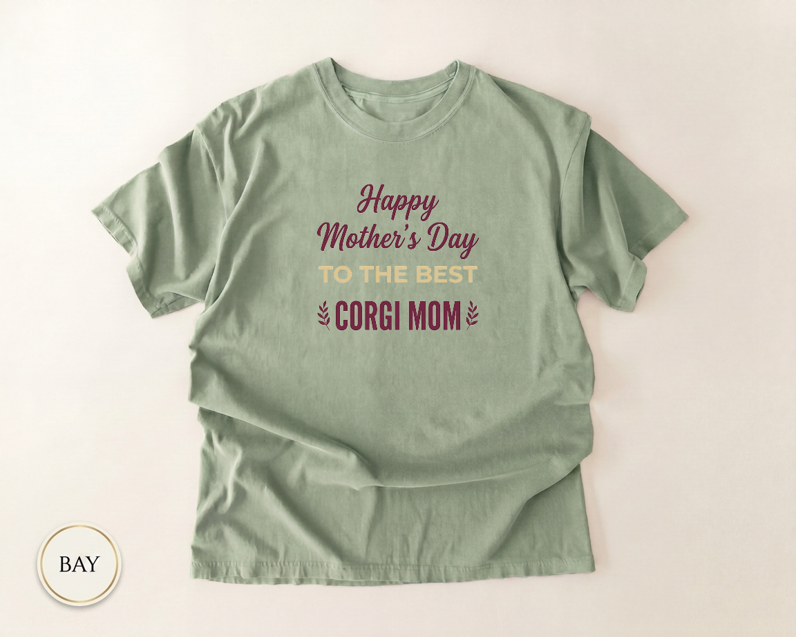 Happy Corgi Mom Day Shirt — lifestyle mockup