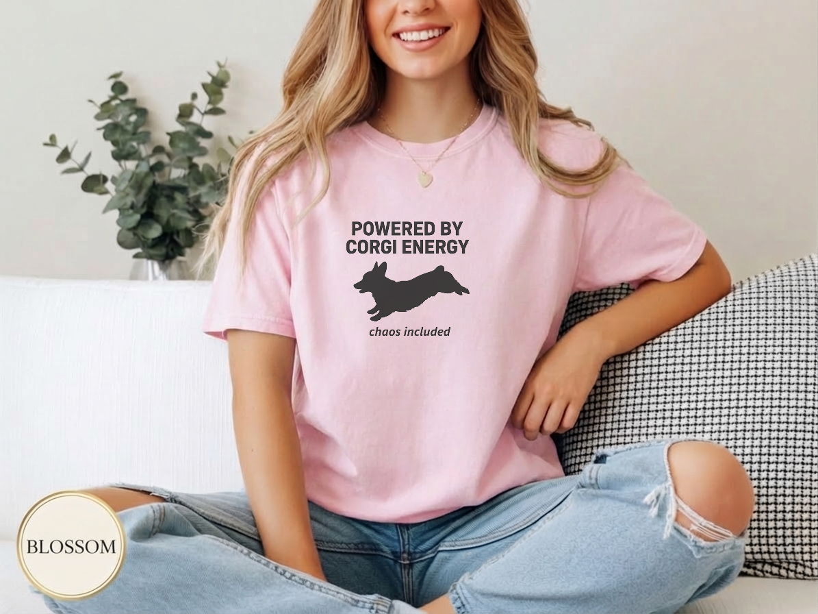 Powered By Corgi Energy Shirt — color variant — soft washed