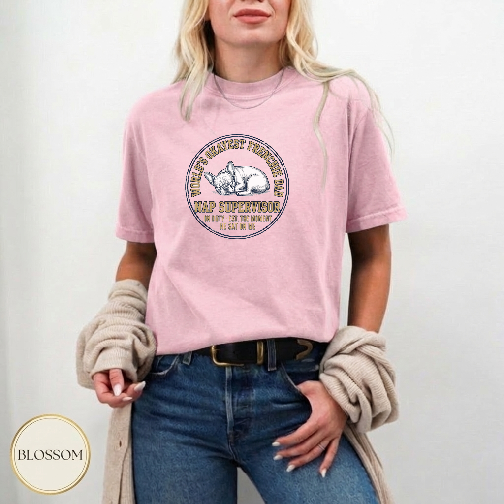 Frenchie Dad Nap Supervisor Shirt — color variant — soft washed
