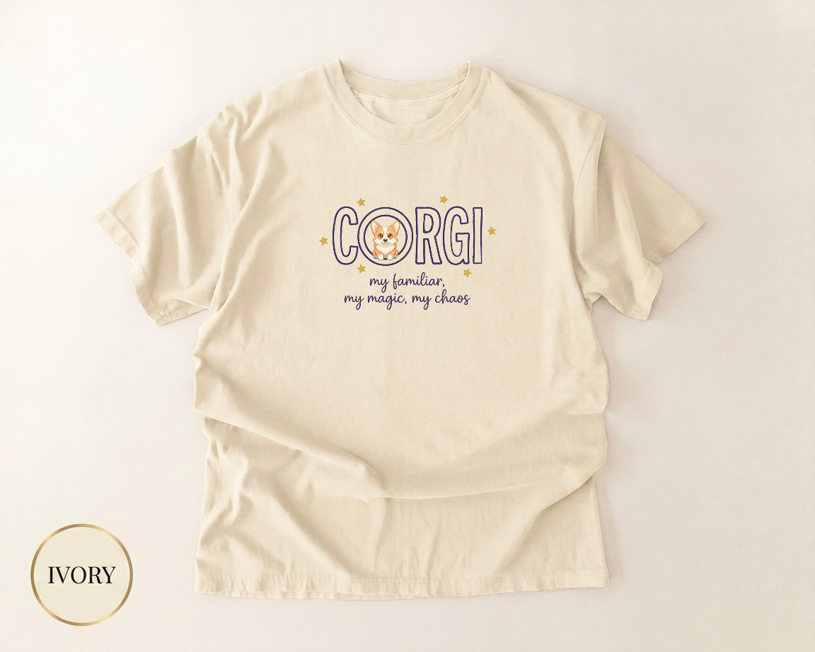 Celestial Corgi Mom Shirt — front view