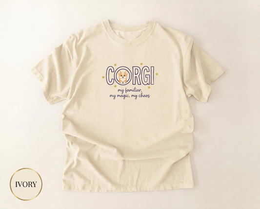Celestial Corgi Mom Shirt — front view