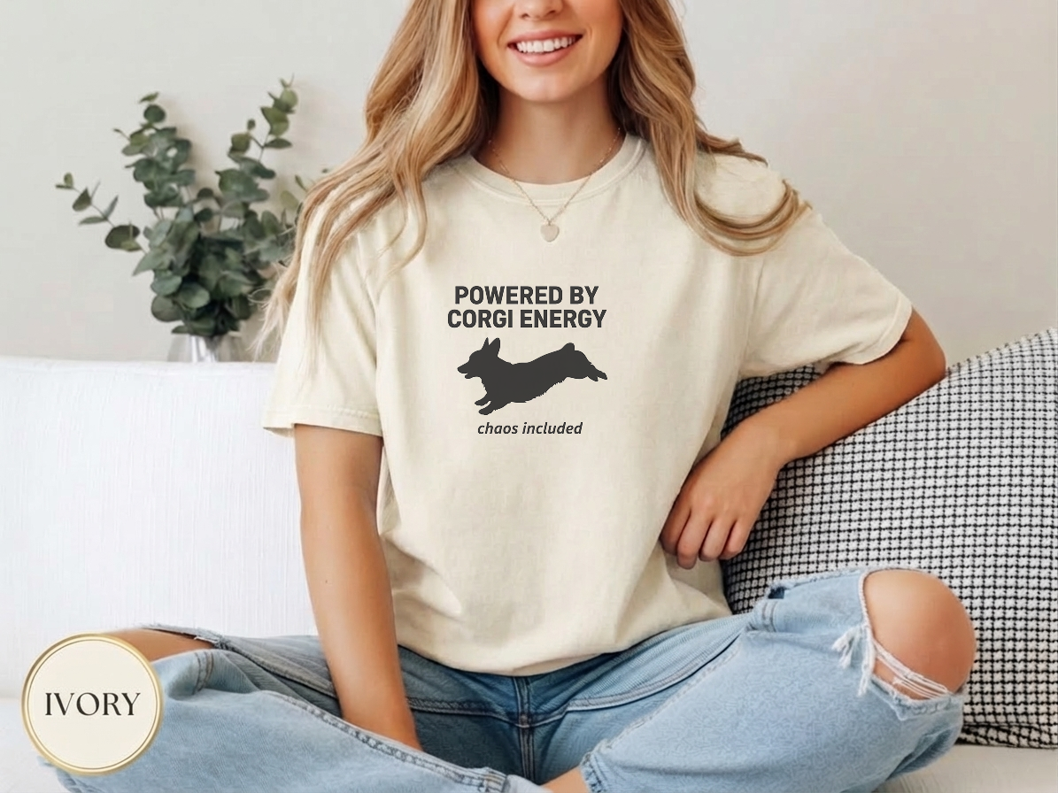 Powered By Corgi Energy Shirt — casual everyday tee