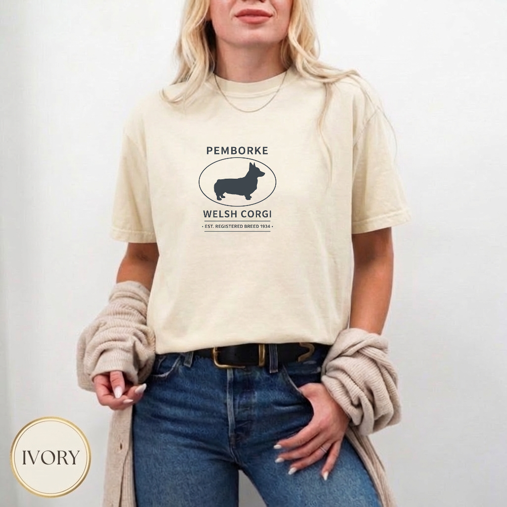 Welsh Corgi Pride Badge Shirt — wearable print close-up