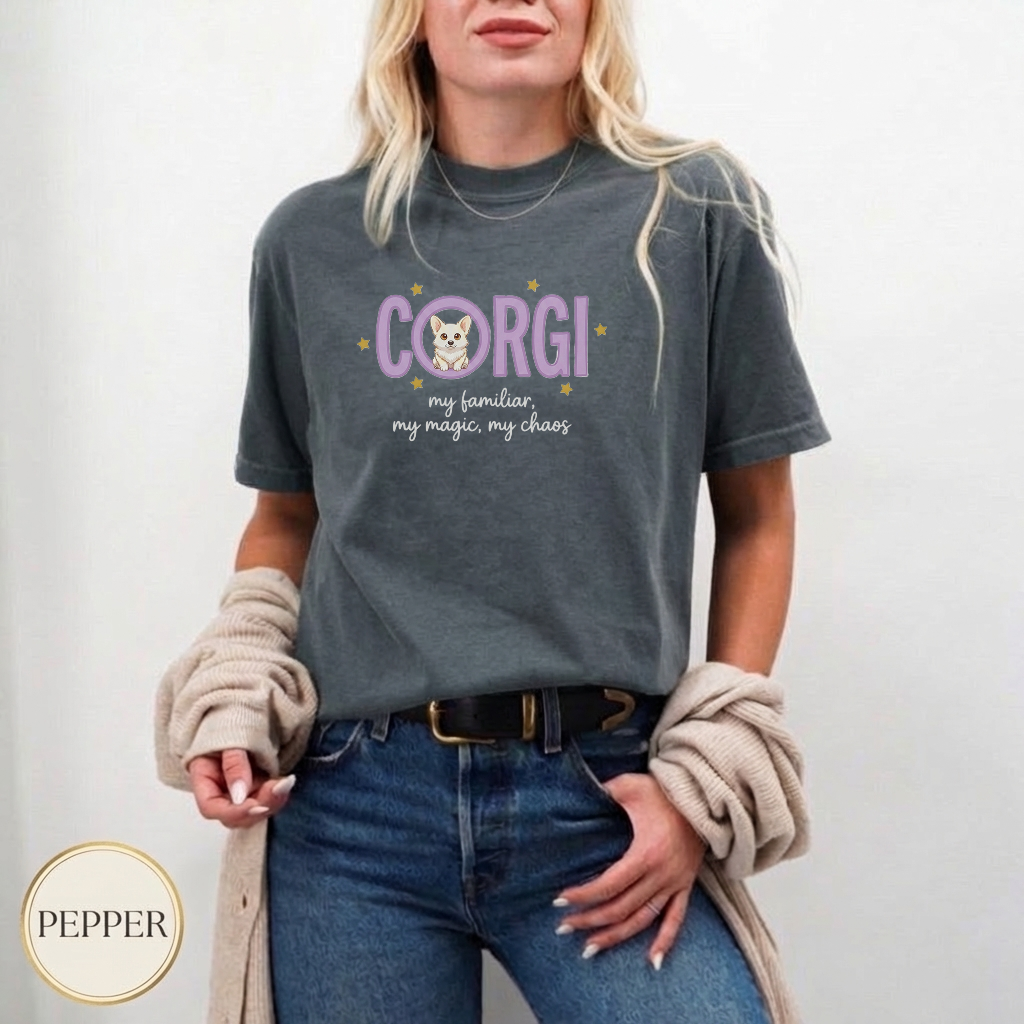 Celestial Corgi Mom Shirt — casual everyday tee