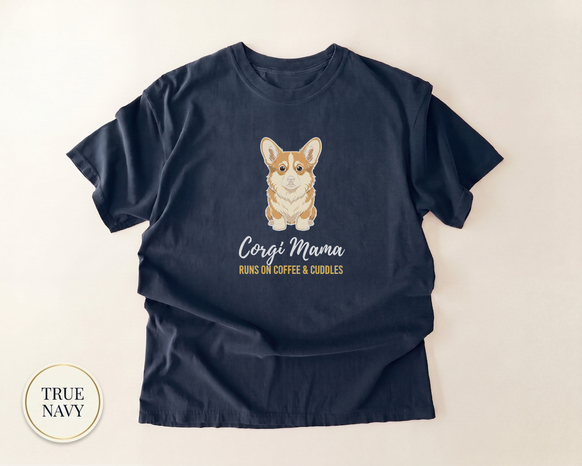 Coffee Corgi Cuddles Shirt — front view