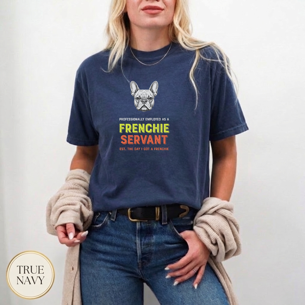 Professional Frenchie Servant Shirt — flat lay mockup