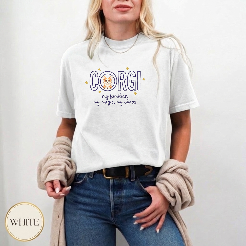 Celestial Corgi Mom Shirt — relaxed fit style